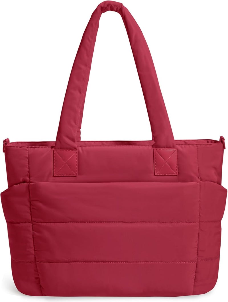 GASSDA Tote Bag for Women Puffer Tote Bag Large Nurse Bags Shoulder Handbag with Zipper for Work Travel - Image 1
